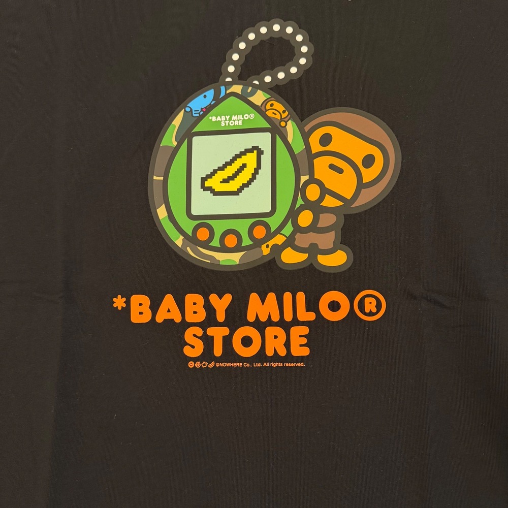 NWT BAPE Baby Milo Tamagotchi Tee Baby Milo Store Black Digital Pet Banana Tee L - Picture 3 of 10